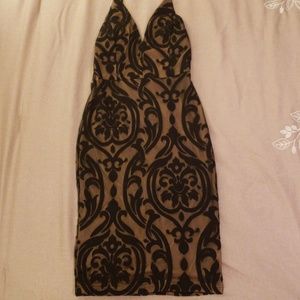 Black & tan sexy dress.